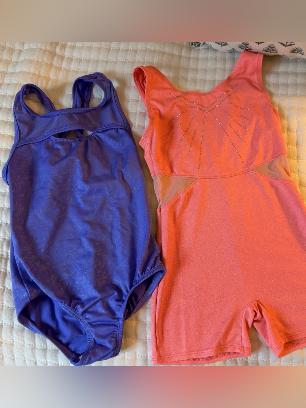 Girls  Purple and Orange Leotards Size 6